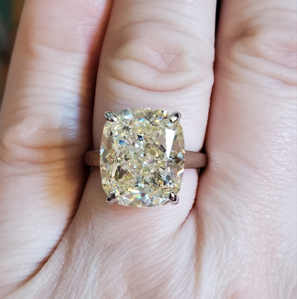 12CTW Assher Cut Radiant Ice Crushed High Carbon Lab Diamond Ring 925 Stamped - Picture 4 of 13